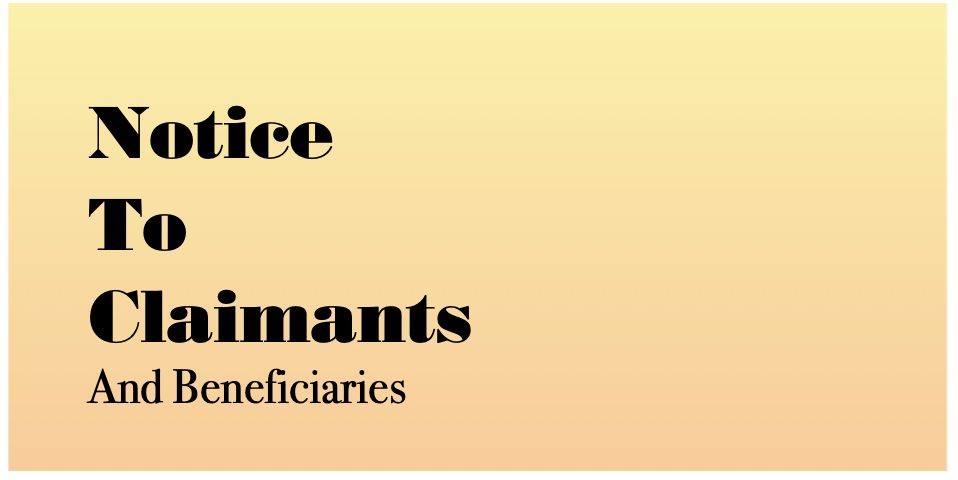 Notice to claimants